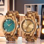 Relojes de pulsera de madera de lujo para mujer, estilo casual, con esfera simulada de diamantes de imitación, perfectos como regalo de aniversario