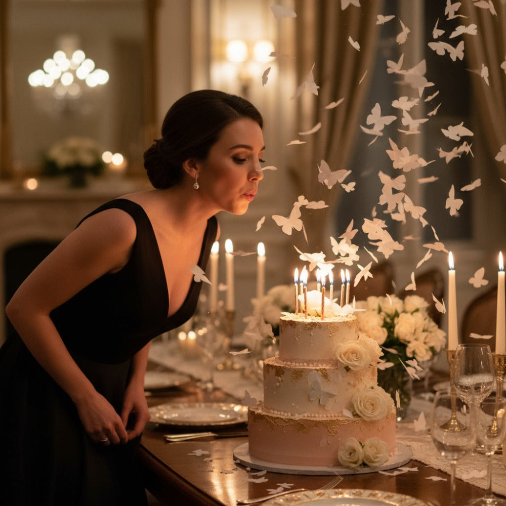 6 Unidades de Cañón de Confeti de Mariposas Blancas de Papel 40cm, elegante y mágica fácil de usar, ideal para bodas, pedidas de mano, aniversarios, 15 años, graduaciones, baby showers, desfiles de moda, eventos corporativos, conciertos y celebraciones es