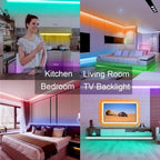 Tiras de luces LED inteligentes para dormitorio 5m, RGB con control remoto aplicación