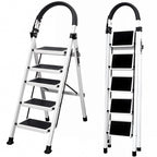 Escalera plegable doméstica de acero aleado con pasamanos antideslizante