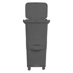 Papelera de reciclaje de clasificación selectiva con pedal. ruedas y asa de doble 38/42L