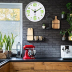 Reloj de pared de 12 pulgadas blanco que brilla en la oscuridad, números y manecillas luminosas que absorben energía, reloj de pared silencioso de plástico sin tictac, funciona con pilas, para sala, dormitorio, oficina, decoraciones de pared, regalos para