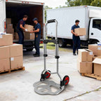 Carretilla de mano plegable, carrito de mudanzas, carretilla con área de carga antideslizante y altura de mango ajustable, carga máxima de 80 kg