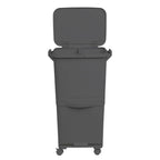 Papelera de reciclaje de clasificación selectiva con pedal. ruedas y asa de doble 38/42L