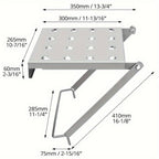 Accesorio de plataforma de herramientas de escalera de metal de alta resistencia - Estante de trabajo antideslizante y bandeja de herramientas con múltiples soportes de herramientas, altura ajustable, 350mm x 300mm x 60mm, 10,5" x 11,5" x 2,3" para electr