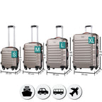 Conjunto PROVITERA de 4 Maletas Rígidas de ABS, Maleta Rígida S-M-L-XL con Asa Telescópica de Gel y 4 Ruedas de Rodadura Fácil, Trolley Ligero y Resistente al Viaje, Equipaje de Mano con Cerradura de Código, Mangos de Gel Ergonómicos, Ruedas Giratorias de