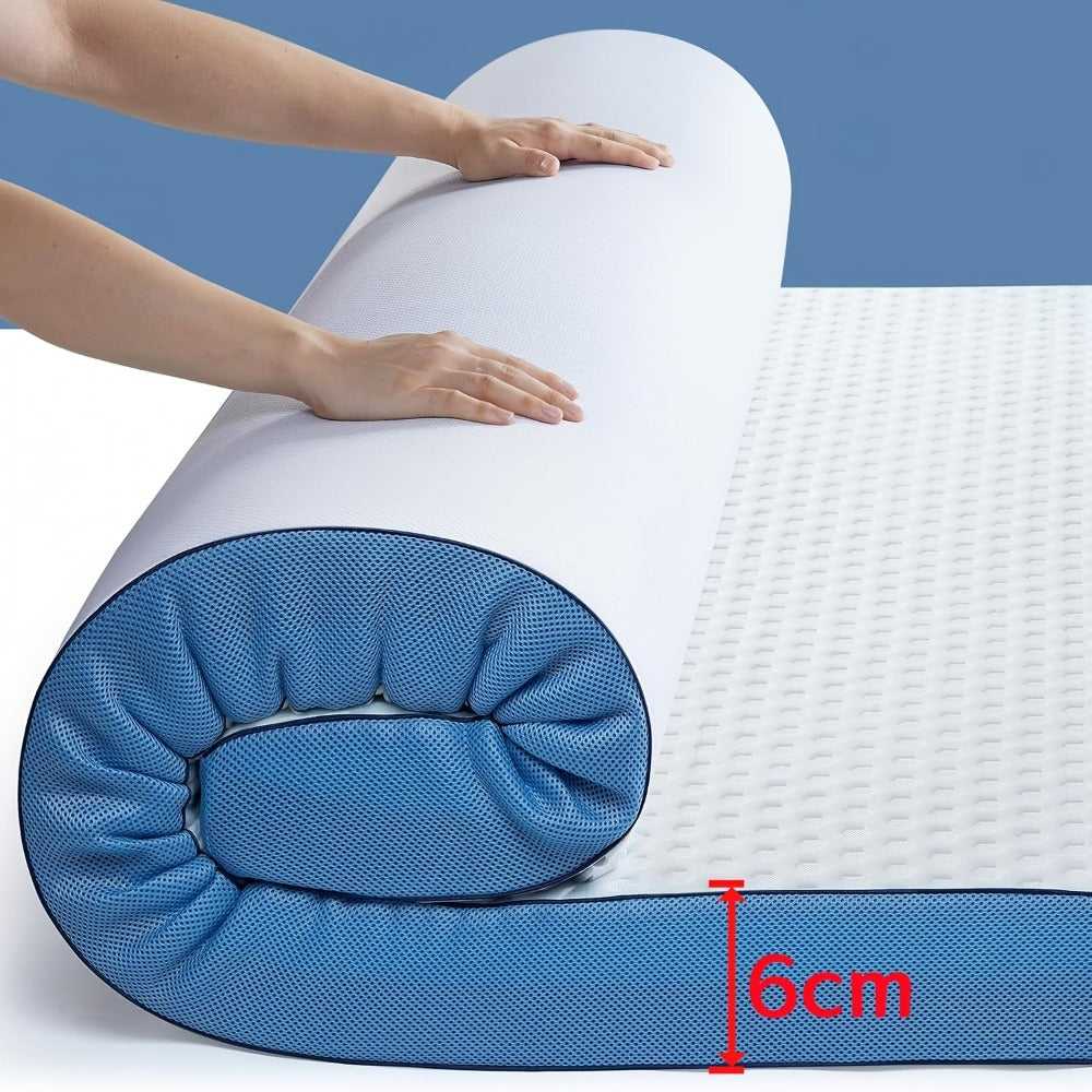 Protector de colchón blanco transpirable con funda, protector de colchón de 6 cm, diseño desmontable, fácil de limpiar y guardar, adecuado para hoteles y dormitorios, disponible en varios tamaños