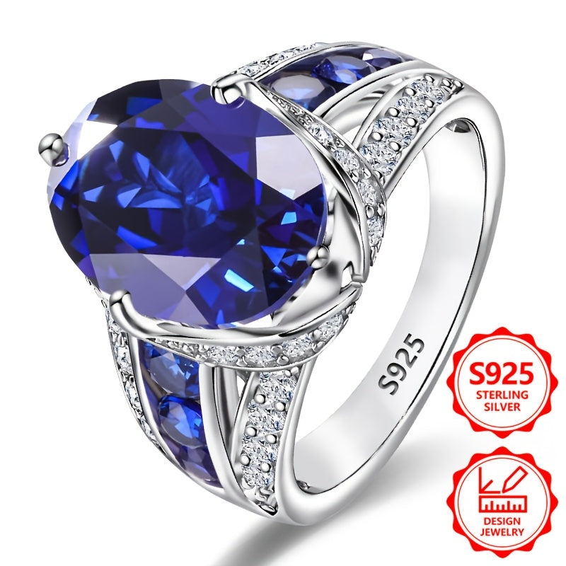 Anillo de moda para mujer exquisito de plata de ley 925, elegante y con estilo, incrustado con circonita sintética, anillo de joyería para mujer de alto valor, adecuado para viajes de vacaciones, uso diario, es un regalo conmemorativo perfecto para amigos