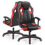 Silla de Oficina, Asiento Ergonómico de Respaldo Alto con Reposabrazos Acolchados y Transpirables, Base Duradera, Soporte Lumbar, Superficie de Cuero Sintético para Juegos, Hogar u Oficina, Silla Gamer