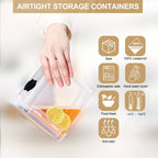 Set de Organización de Cocina Premium de 32 piezas - Contenedores de Almacenamiento Herméticos y Frascos de Especias con Tapas para Refrigerador, Despensa y Gabinete de Cocina - Ideal para Harina, Azúcar, Pasta, Muesli y Suministros para Hornear - Incluye