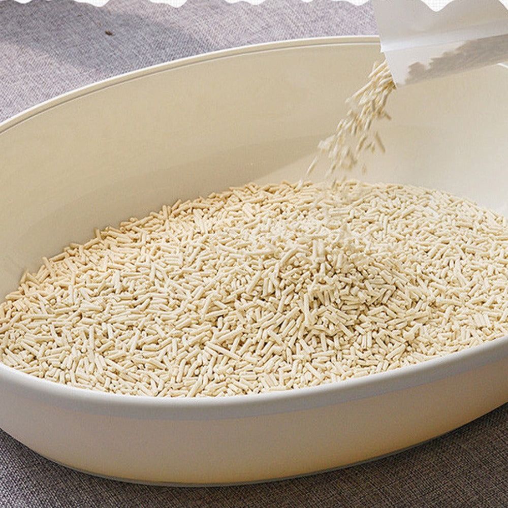 La arena para gatos se aglomera en segundos Arena para gatos vegetal Arena para gatos desodorizada, sin polvo y sin mezcla Suministros para mascotas fáciles de almacenar - 1 bolsa Varios sabores
