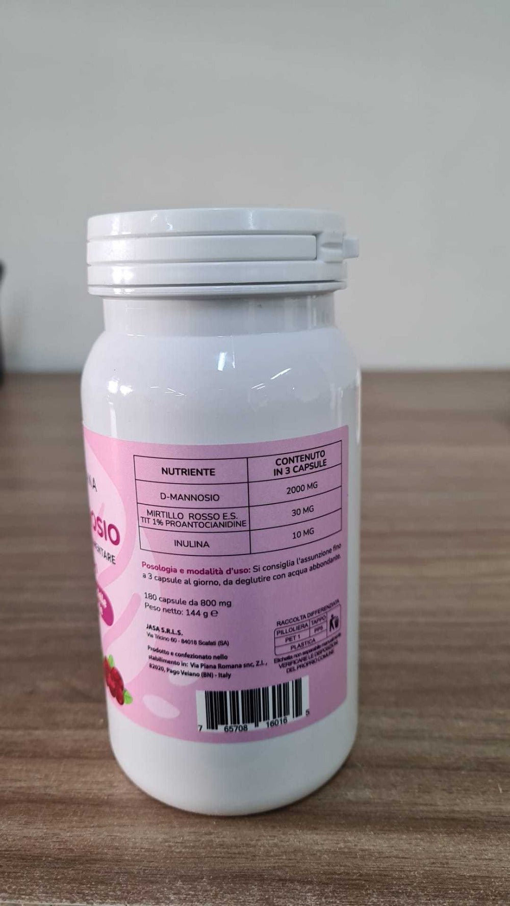 D-Mannosa Pura 2200 mg con Extracto de Arándano – 180 Cápsulas Naturales Hechas en Italia – Envío Rápido desde Almacén Local