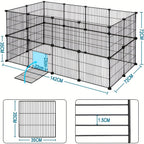 Barraza Compacta para Mascotas Pequeñas - Fácil de Instalar, Recinto Robusto y Expandible con Entrada para Uso Interior/Exterior - Ideal para Cachorros, Conejitos, Gatitos y Más