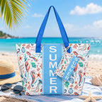Bolso Tote de Playa con estampado veraniego, amplio y espacioso, bolso de gran capacidad para mujer, ideal para playa, piscina, viajes y uso diario