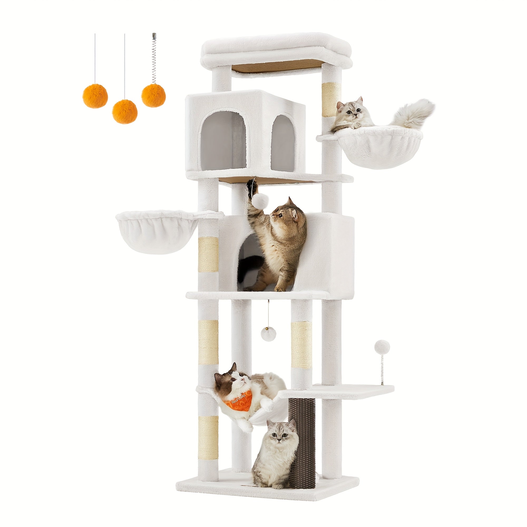 Árbol rascador para gatos 175cm | Juego descanso y cuidado de uñas