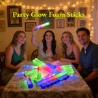 50 varillas LED luminosas, varillas de espuma luminosas con 3 modos de intermitencia colorida en la oscuridad, suministros para fiestas al aire libre para acampar, Día de San Valentín, bodas, Pascua, soporte de fan, espectáculo al aire libr