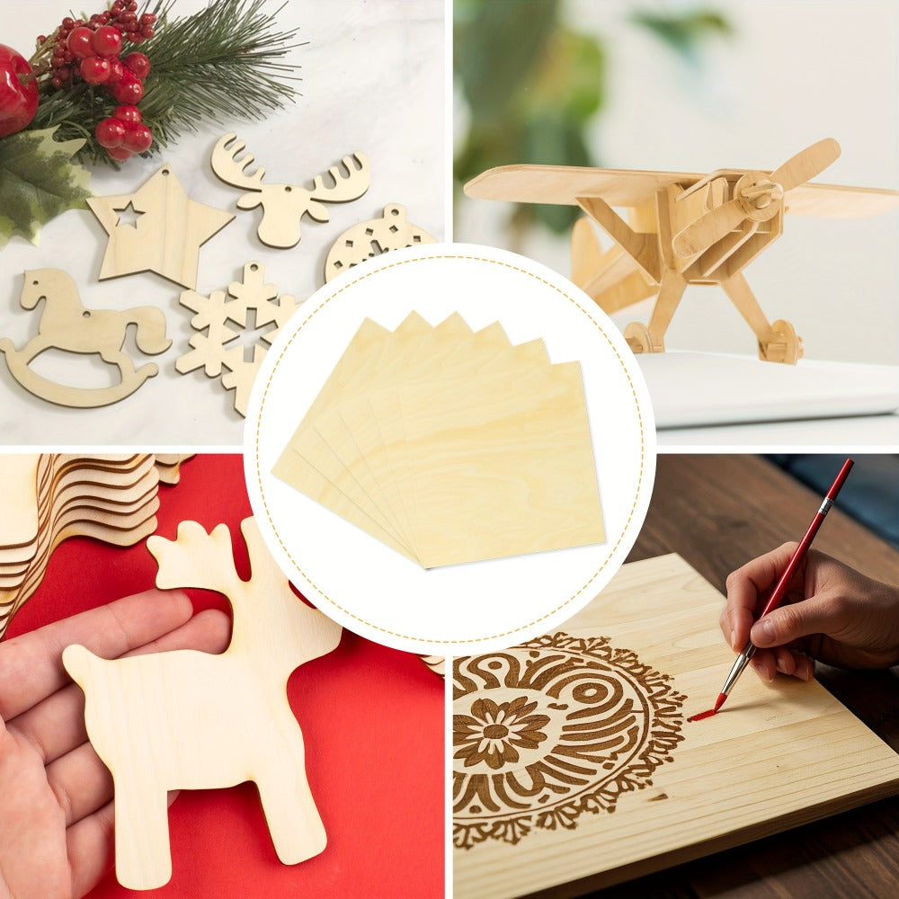 10pcs/300*300*6mm Tablas de Tilo de Alta Calidad para Artesanías, Aficiones, Modelismo, Tallado en Madera y Proyectos con Láser, Proyectos Escolares, Proyectos de Manualidades