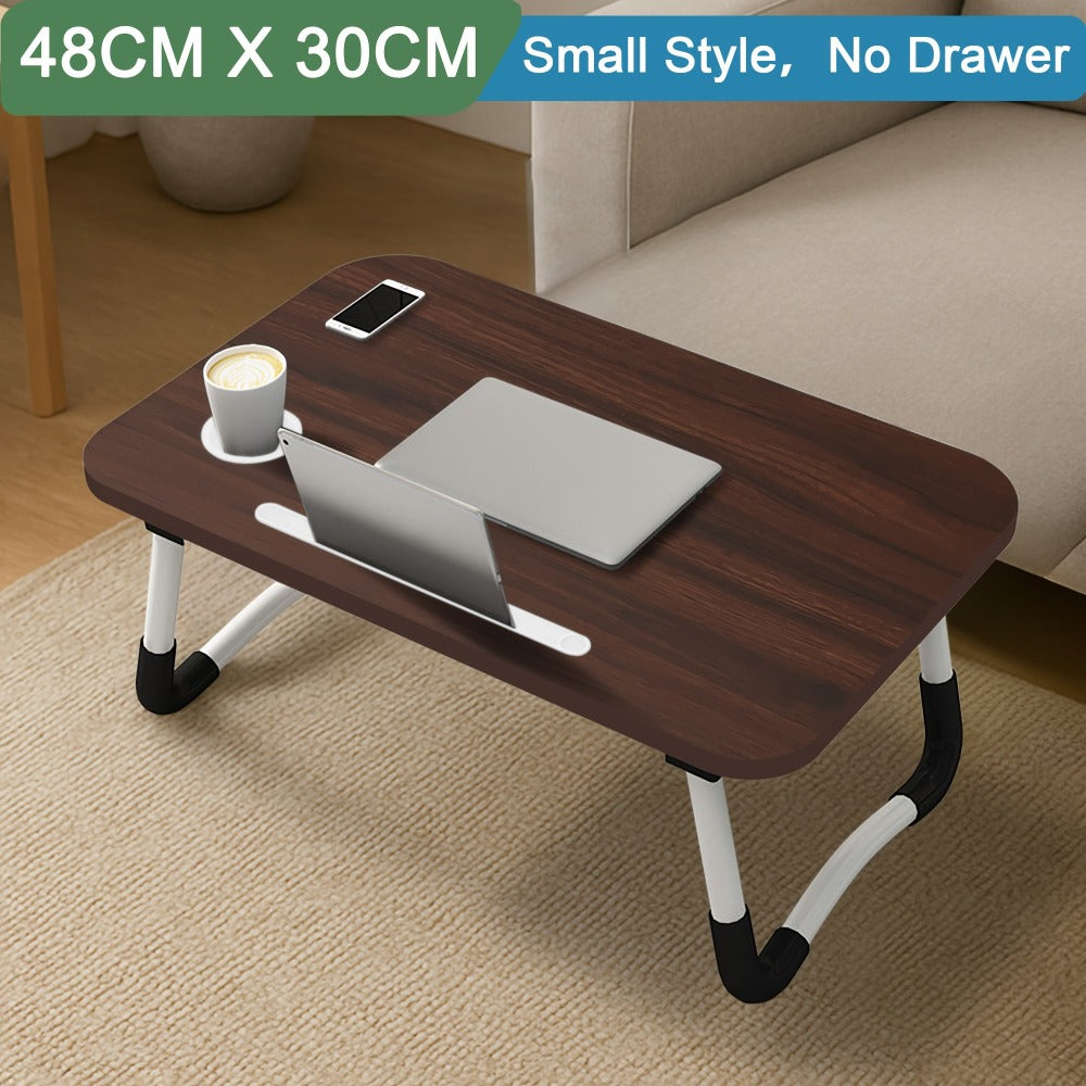 Escritorio para Laptop, Mesa de Cama para Laptop con Patas Plegables y Ranura para Taza, Soporte de Lectura para Portátil, Bandeja de Cama para Laptop para Cama Sofá Desayuno Trabajo Estudio Lectura, Soporte para Laptop para Cama, Mesa de Cama para Laptop