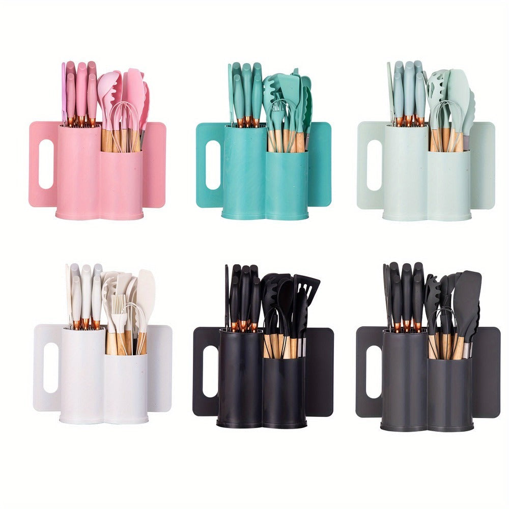 Juego de 19 piezas de cuchillos de cocina modernos y utensilios de cocina - Colección de hojas profesionales con mangos ergonómicos - Accesorios de cocina de alta calidad con soporte de almacenamiento - Herramientas de corte de espiga completa y esenciale