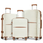 1/3 piezas de 20 pulgadas, 24 pulgadas y 28 pulgadas, maleta KONO, carrito, estuche de viaje - polipropileno, ligero, carcasa dura, 4 ruedas giratorias dobles y cerradura TSA