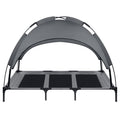 Cama para Perros con Dosel, Cama Elevada para Mascotas con Techo y Estructura de Hierro, Colchón para Dormir de Mascotas, Cama para Gatos, Gris, 76x61x76cm, 92x76x92cm, 122x92x102cm