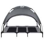 Cama para Perros con Dosel, Cama Elevada para Mascotas con Techo y Estructura de Hierro, Colchón para Dormir de Mascotas, Cama para Gatos, Gris, 76x61x76cm, 92x76x92cm, 122x92x102cm
