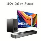 ULTIMEA Barra de sonido 2.1 canales para TV, Barra de sonido compacta para cine en casa con Bluetooth 5.3, Barra de sonido con subwoofer con cable, 160W de potencia máxima, Realce de graves, Incluye control remoto, Barra de sonido ultrafina Nova S40 (Reno