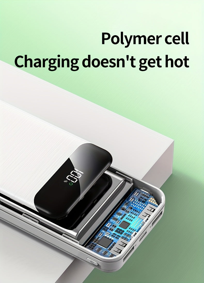 Batería externa | Batería portátil de gran capacidad 50000mAh con carga rápida PD22.5W, doble puerto USB de salida/pantalla LED de energía