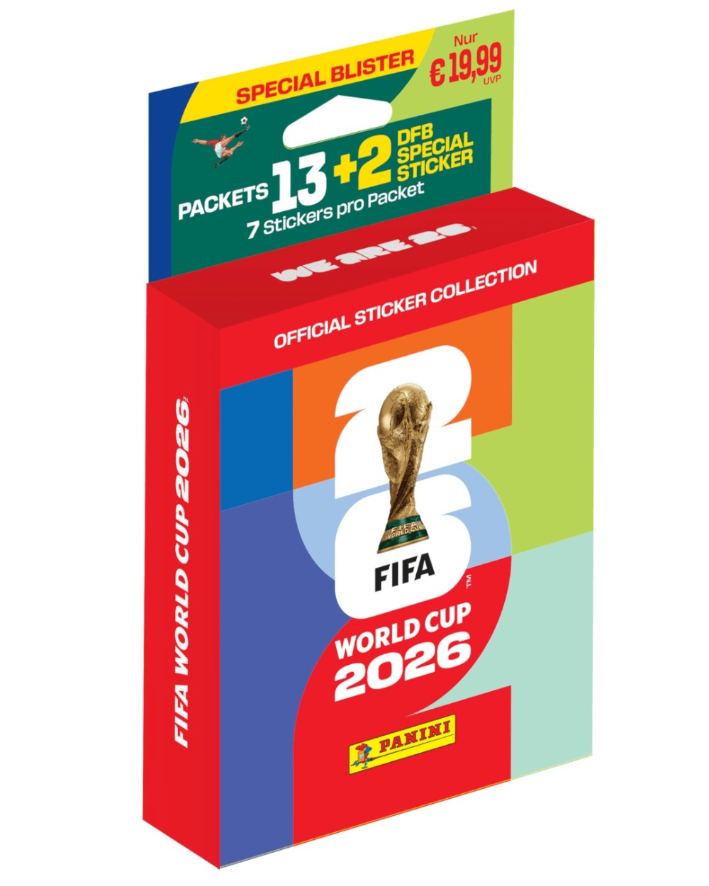Panini Copa Mundial de Fútbol 2026 Sticker Eco-Blister 2 - 13 Paquetes + 2 Stickers Especiales DFB