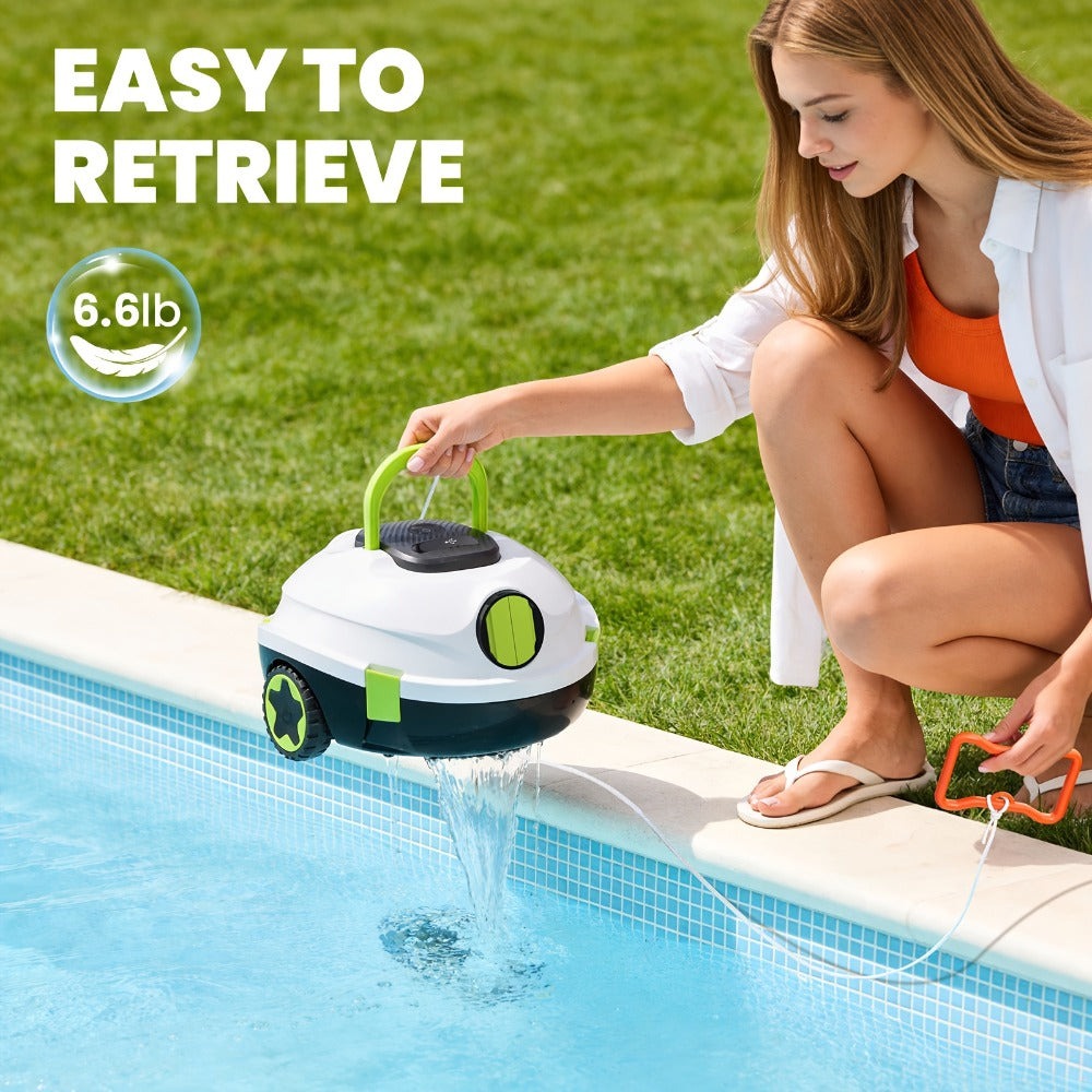 Limpiadora de piscina inalámbrica INSE Y10 - Esencial para la limpieza de primavera, motor de 40W, doble succión, succión de 46000Pa, cesta de filtro de 2.2L, apta para piscinas de más de 2.5m, IPX8, autoestacionamiento, segura para todas las edades