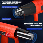 Pistola de Calor - 2000W Despintor de Alta Resistencia, Pistola de Aire Caliente con 2 Ajustes de Temperatura 300 y 600 Grados, Protección contra Sobrecarga, Calentamiento Rápido en 1.5s, 4 Boquillas - Pistola de Calor para Despintar, Encoger PVC, Manuali