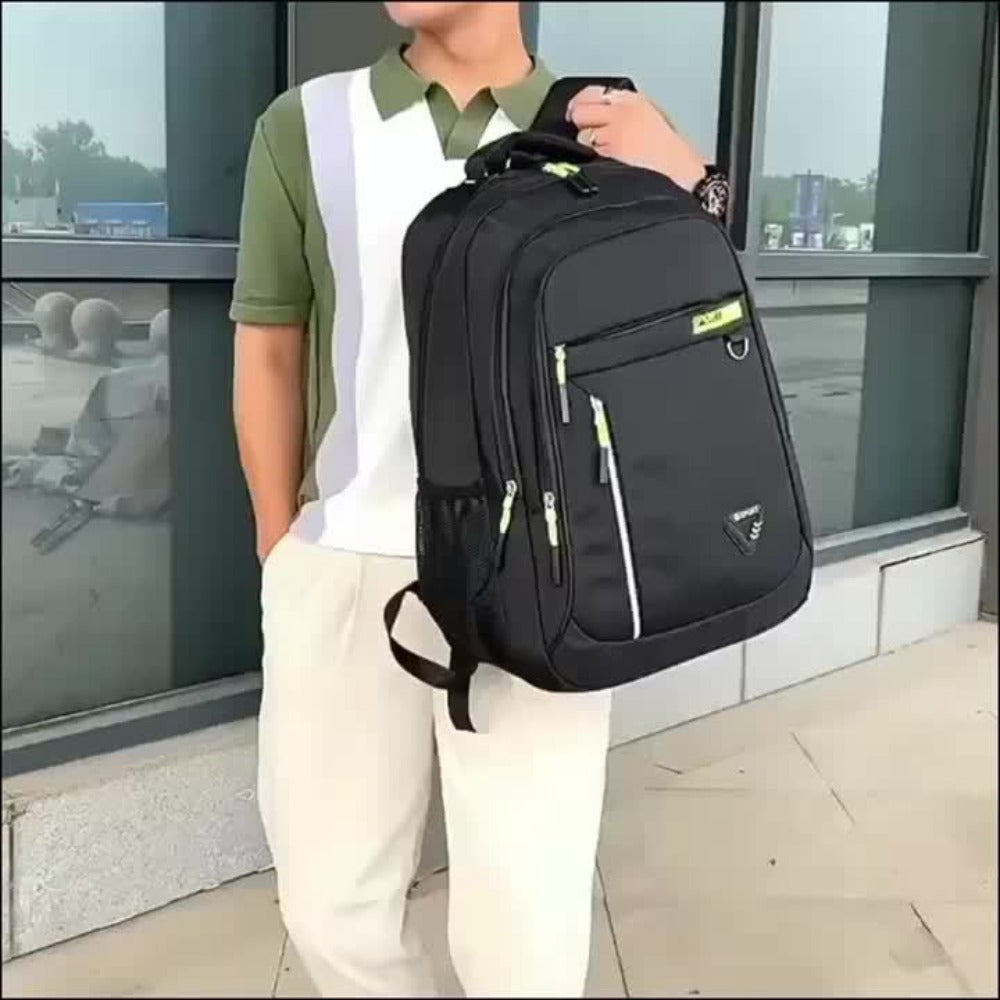 1 pieza de mochila de negocios Vanaheimr para estudiantes universitarios - Compartimento ligero para portátil, correas de hombro ajustables, forro de poliéster duradero, negro, perfecta para la escuela, el trabajo o el viaje, regalo ideal de cumpleaños, m