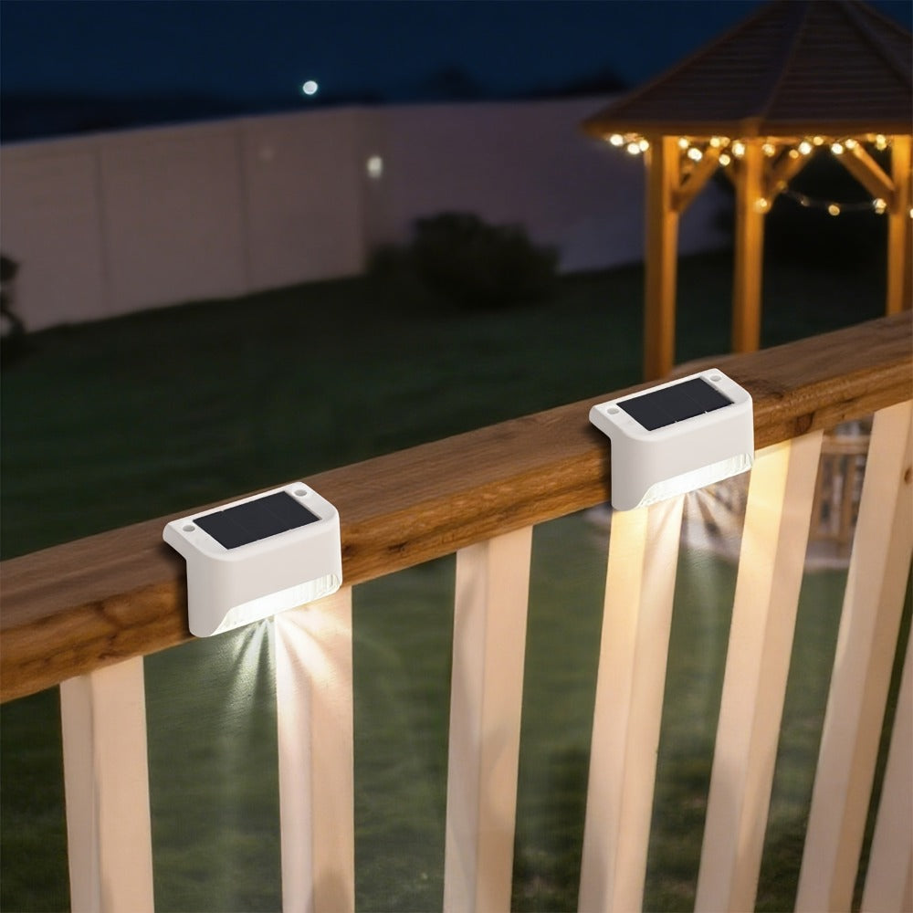 Luz solar exterior | HOTU Kit de 16 Luces Solares para Vallas Exteriores, Iluminación LED IPX4 para Jardín, Lámpara Solar para Escaleras