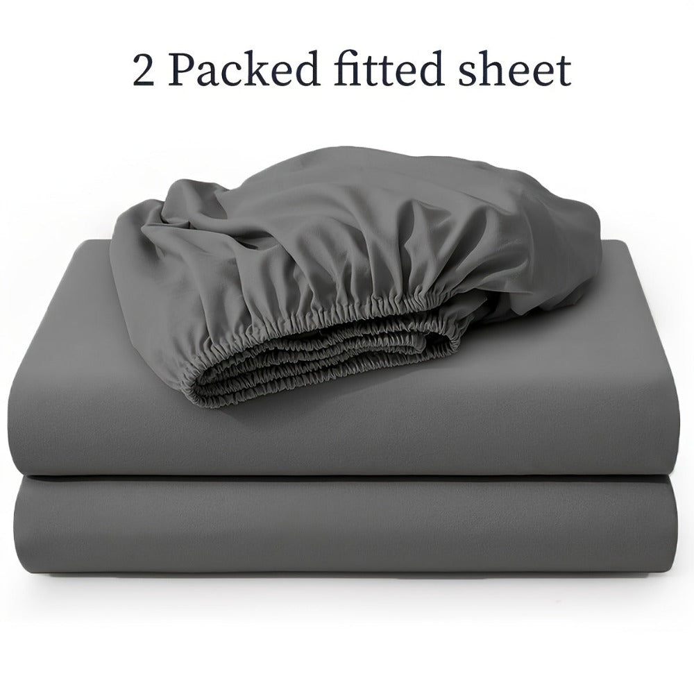 Juego de 2 sábanas bajeras, funda protectora de colchón suave y cómoda, kit de sábanas bajeras transpirable y multifuncional, lavable, apto para dormitorios, habitaciones de invitados, escuelas, utilizable en todas las estaciones, ropa de cama