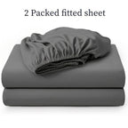 Juego de 2 sábanas bajeras, funda protectora de colchón suave y cómoda, kit de sábanas bajeras transpirable y multifuncional, lavable, apto para dormitorios, habitaciones de invitados, escuelas, utilizable en todas las estaciones, ropa de cama