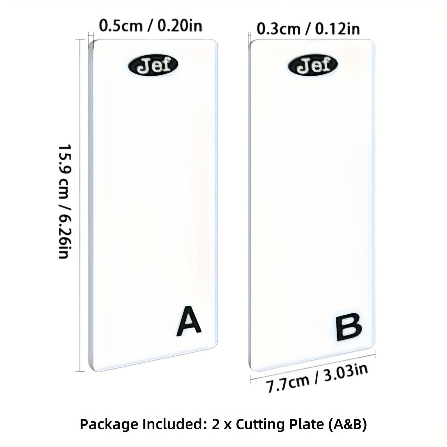 1/2 Juego de Placas Acrílicas Transparentes para Cortar A & B - Ideales para Troquelado y Repujado DIY, Compatible con Máquinas Craft Buddy Serie 838S y Similares con Ancho de Boca Abierta de 3 Pulgadas/7.7 cm - Duraderas y Fáciles de Usar para Creaciones