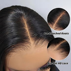 Pelucas de cabello humano con densidad del 250%, diseñadas para ser fáciles de usar sin pegamento. Estas pelucas predepiladas y precortadas con cierre de encaje HD 5X5 son perfectas para principiantes, con estilos de onda corporal que se pueden poner en 3