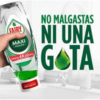 FAIRY Maxi Poder Duplo 900 ml Lavavajillas Liquido a Mano 2x450 ml Con Poder Antigrasa, Limpieza Facil Platos, Ollas Y Sartenes Mas Grasientas