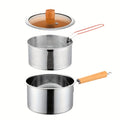Juego de ollas de cocina multiusos con cesta para freír y tapa de cristal: cacerola antiadherente, freidora, olla para fideos, cacerola para leche, olla freidora de acero inoxidable, olla para cocinar pasta, apta para estufas de inducción y de gas, ideal