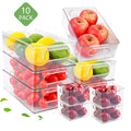 10 Cajas de Almacenamiento para Refrigerador, 10 Botes de Basura Transparentes de Plástico, Ideales para Organizar Neveras, Congeladores, Armarios de Cocina y Habitaciones de Alimentos, Cajas de Almacenamiento Transparentes