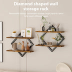 Juego de 2 Estantes de Madera Montados en la Pared - Estante de Almacenamiento Rústico Moderno de Doble Capa, Unidad de Estantería Vertical Ahorradora de Espacio Adecuada para Sala de Estar, Oficina, Dormitorio - Instalación, Madera