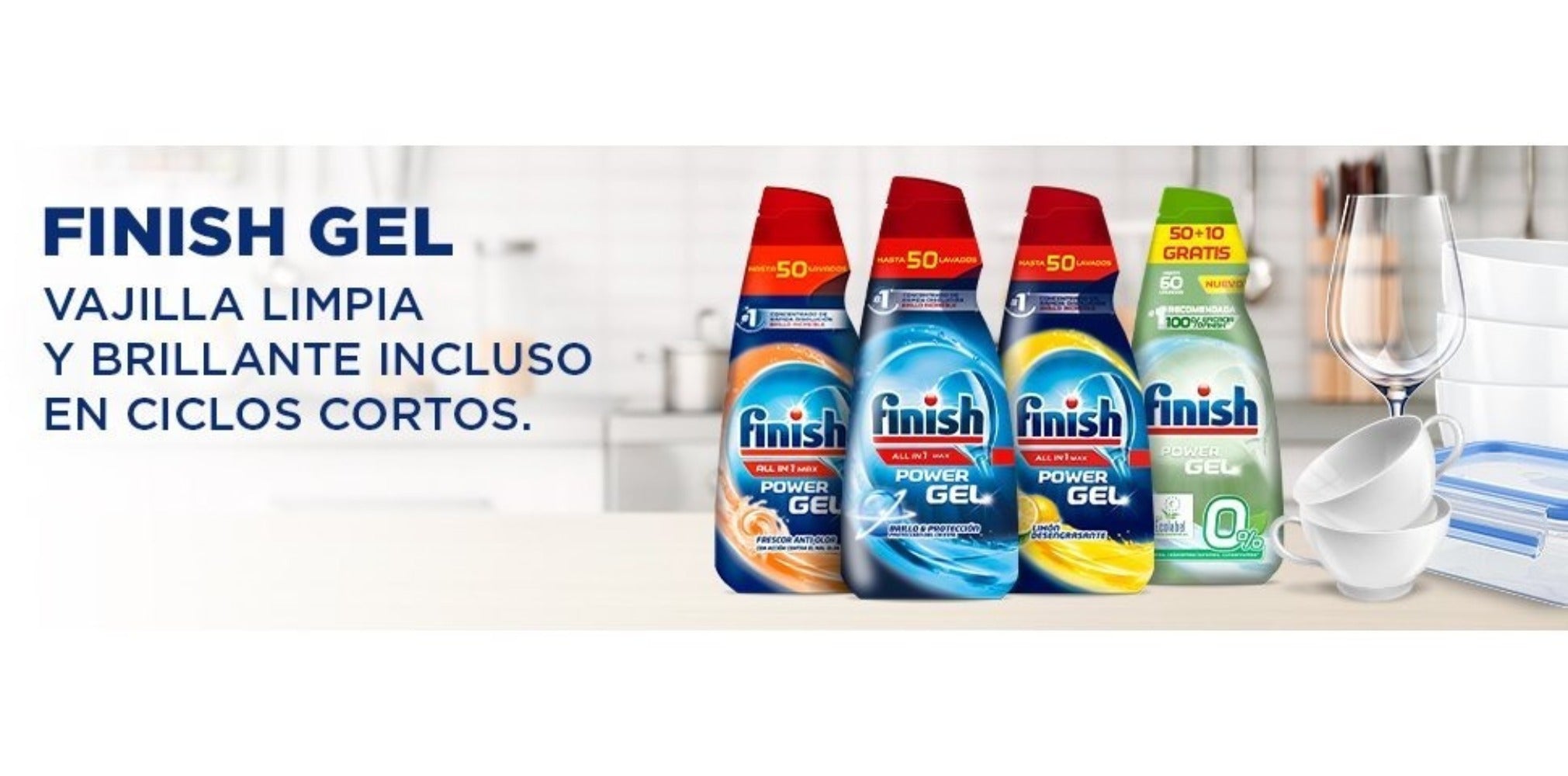 Gel Limpiador y Detergente para Lavavajillas Finish All in 1 Max Power - Pack de 3/4/5 (700 ml c/u, 105 lavados/140 lavados/175 lavados) - Eficiencia en Cada Lavado - Envase Puede Variar