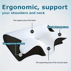 Almohada de Cuello de Esponja Viscoelástica para la Comodidad del Hogar, Adecuada para Quienes Duermen de Lado, de Espalda y de Busto - Diseño Contorneado, Soporte Suave y Robusto, Negra, Relajación de Hombros, Sólida, Regalos Perfectos para Navidad y Año