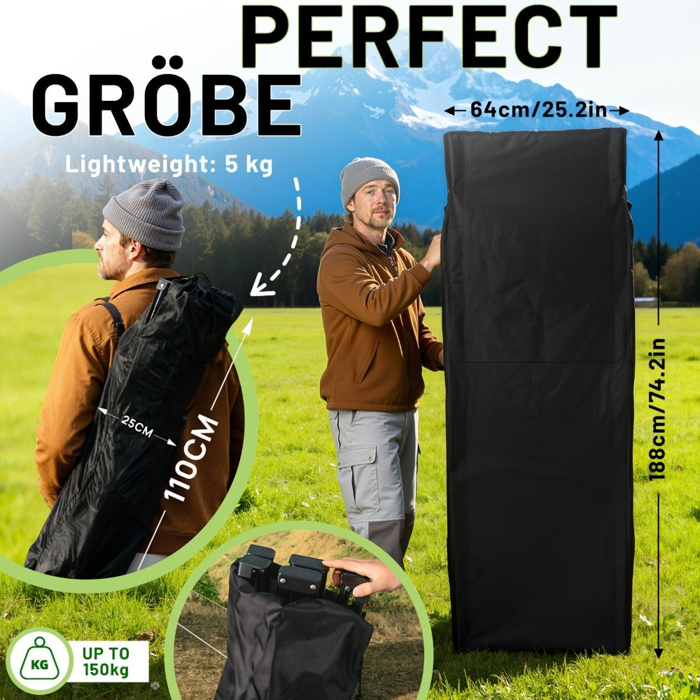 Cama de campaña para adultos con cojín extra grueso de 4 cm, cómoda y plegable, cama portátil para dormir, soporta 150 kg