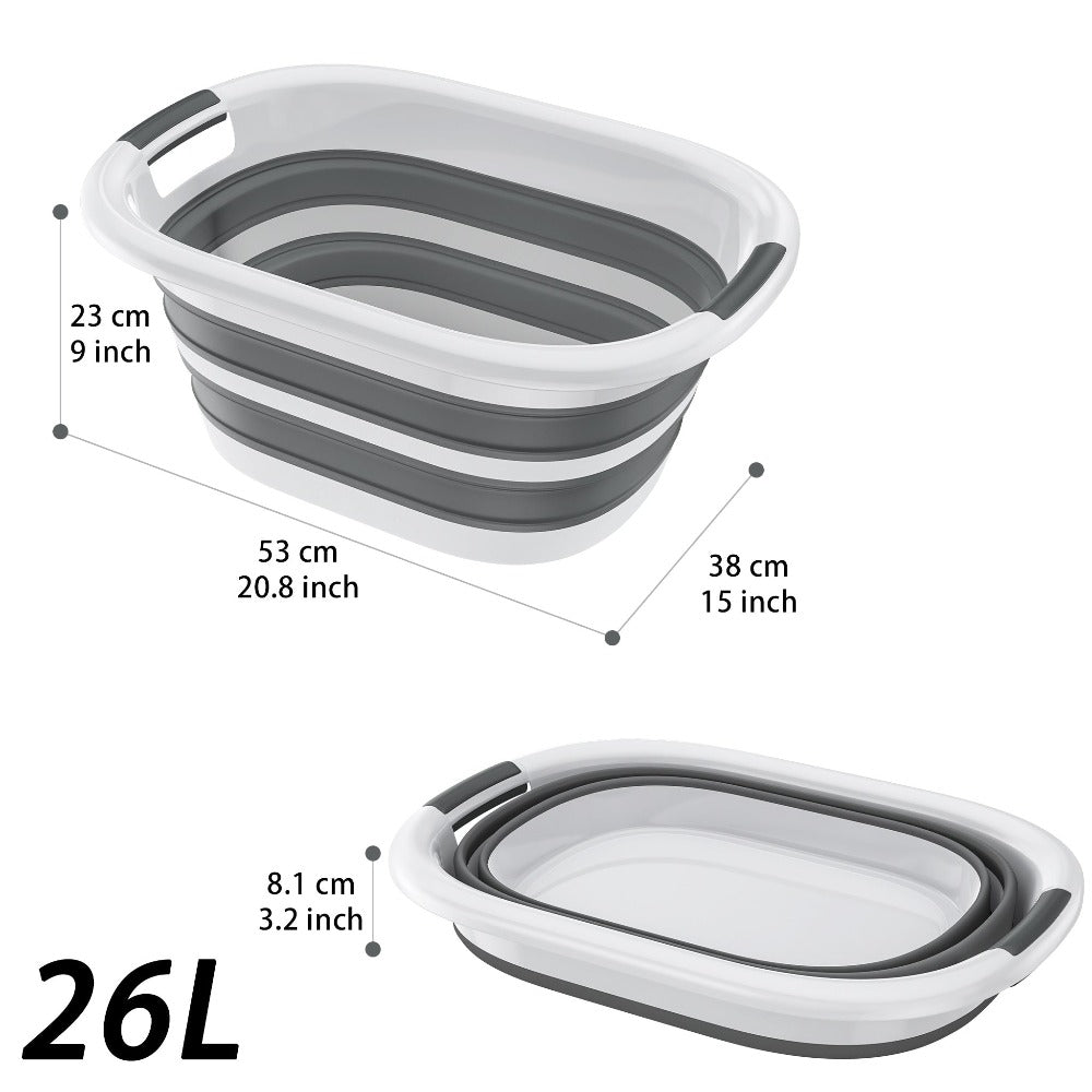 Cesto de ropa sucia plegable de 26L/40L - Cesta de almacenamiento de ropa portátil con asas, Cestos de lavandería