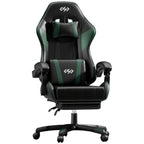 Silla de Juegos Furnishia con Reposapiés, Silla de Computadora Ajustable en Altura con Soporte Lumbar y Reposacabezas para Adultos, Silla de Oficina Giratoria 360 Grados para Oficina, Dormitorio, Estación de Trabajo Robusta