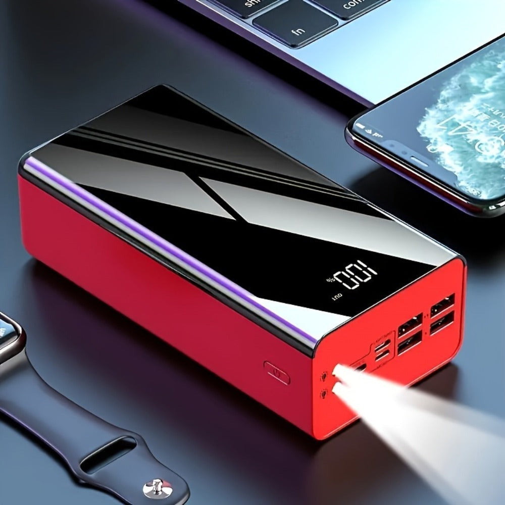 Cargador USB Rápido de Gran Capacidad 50000Mah con Pantalla LED, Linterna y Reserva de Energía de Emergencia - Luz de Camping para Exteriores para iPhone, Android y Dispositivos Digitales, Regalo de Vacaciones