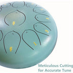 Tambor de lengüetas de acero de 12 pulgadas con 11 notas, completo con mazos de tambor, una bolsa de transporte y palillos de notas para terapia del sonido, meditación y yoga