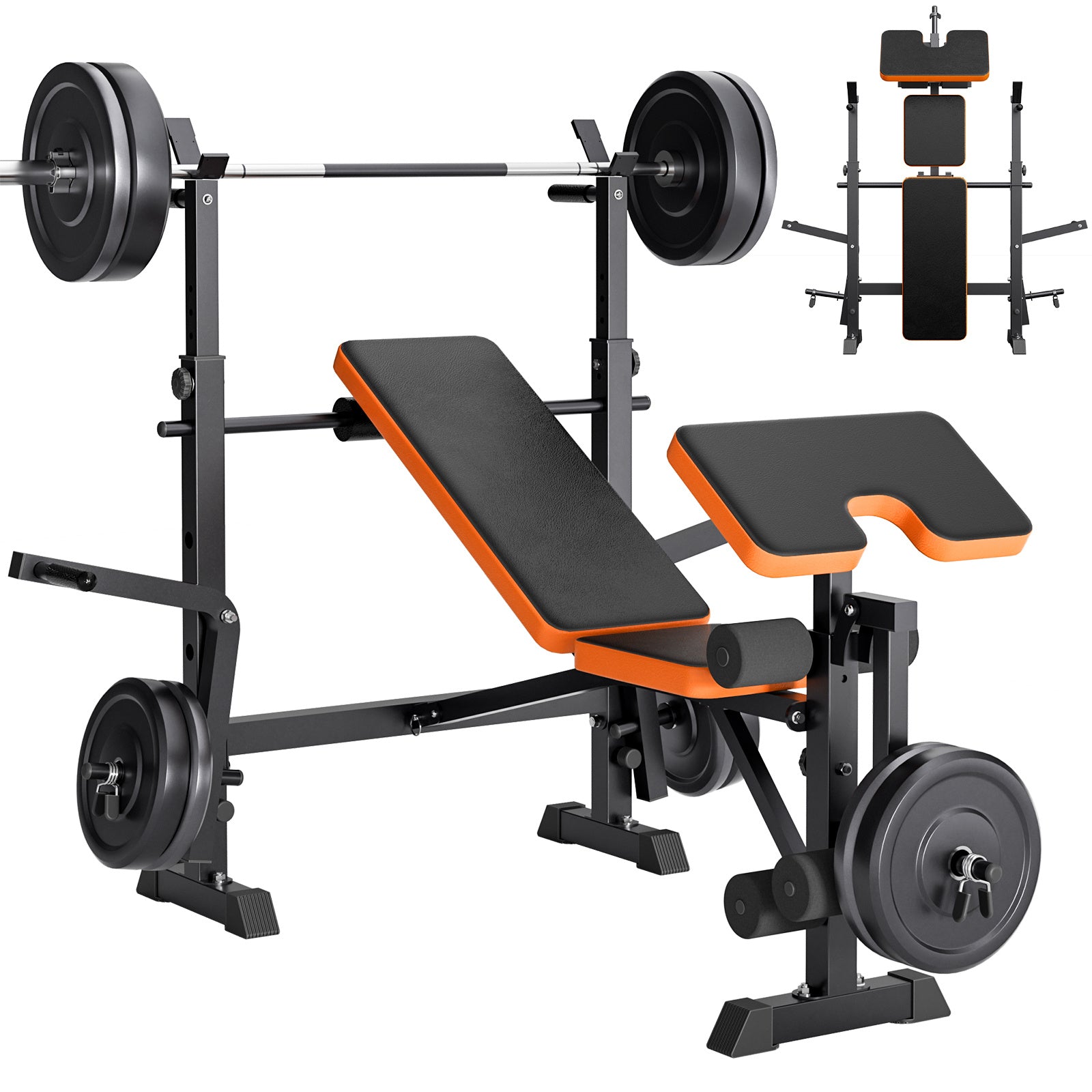 Banco de Pesas Ajustable Todo en Uno: Estación Multifuncional para Sentadillas, Extensión de Piernas y Flexiones Mariposa para Entrenamientos Corporales Completos en Casa