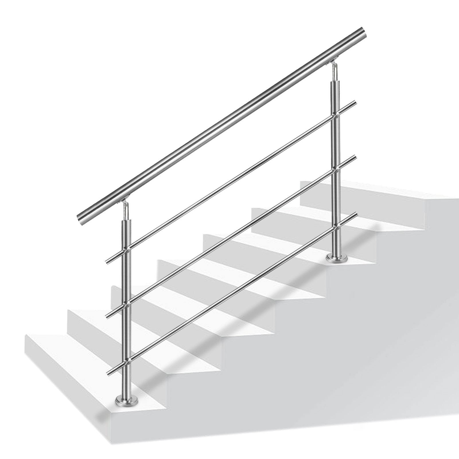 Kit de barandilla de escaleras en acero inoxidable para exteriores e interiores sin barras transversales